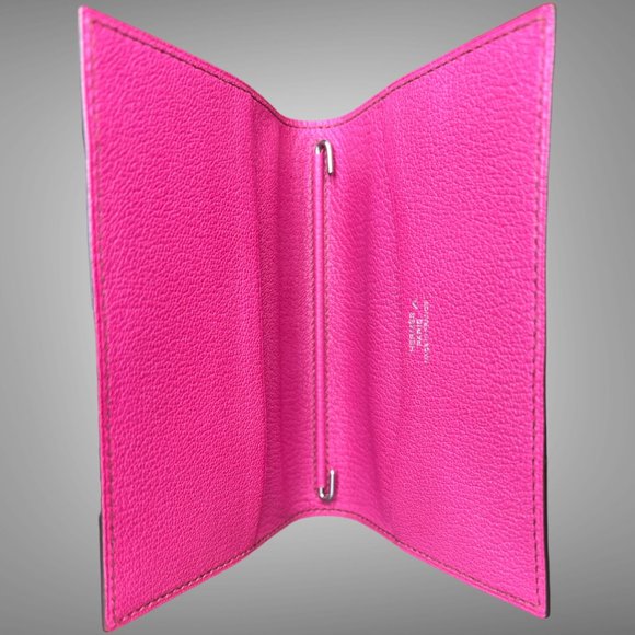 Hermes New In Box GM Agenda Cover Fuchsia Crocodile Porosus Lisse Skin - Picture 6 of 8